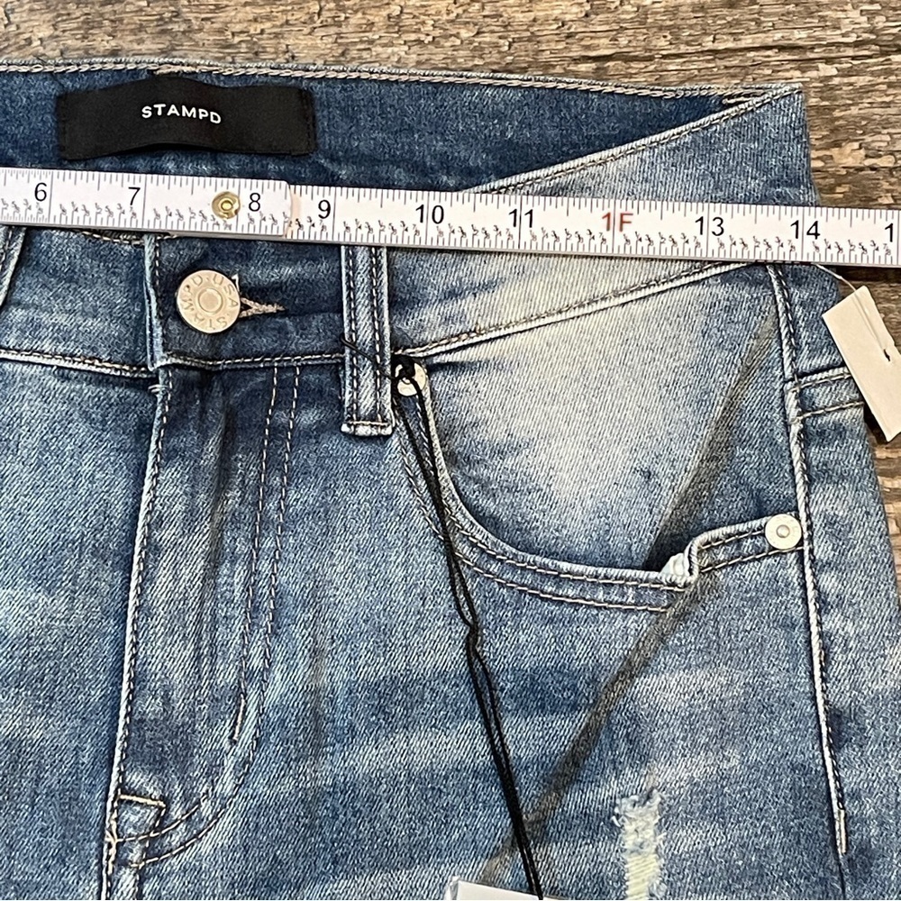 Stampd Jeans Womens Size 28 Pacific Blue Busted Knee Distressed $300 Retail NEW - Picture 13 of 15